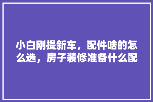 小白刚提新车，配件啥的怎么选，房子装修准备什么配件好呢。 小白刚提新车，配件啥的怎么选，房子装修准备什么配件好呢。 买房须知