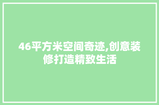 46平方米空间奇迹,创意装修打造精致生活 46平方米空间奇迹,创意装修打造精致生活 二手房