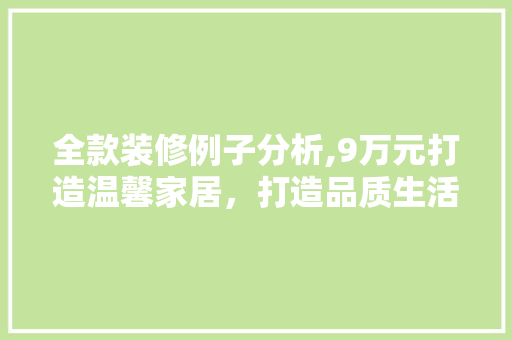 全款装修例子分析,9万元打造温馨家居，打造品质生活新篇章 全款装修例子分析,9万元打造温馨家居，打造品质生活新篇章 家居设计