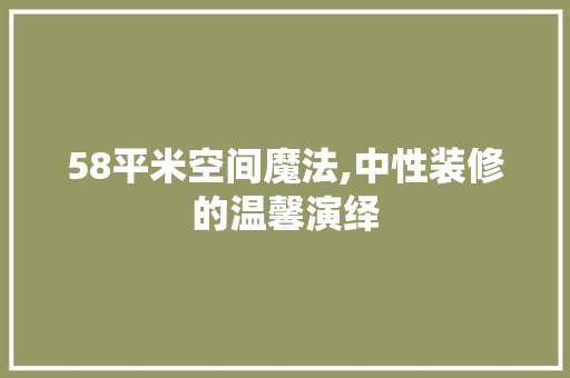 58平米空间魔法,中性装修的温馨演绎 58平米空间魔法,中性装修的温馨演绎 家居设计