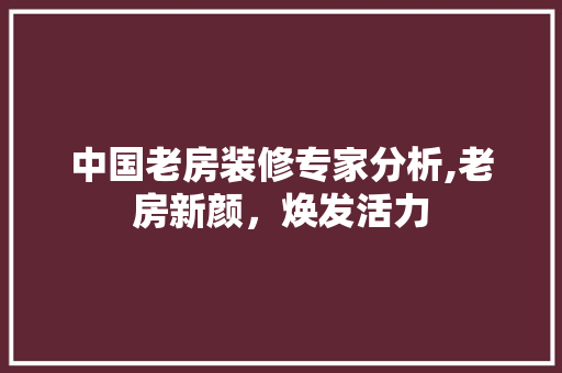 中国老房装修专家分析,老房新颜，焕发活力 中国老房装修专家分析,老房新颜，焕发活力 家居装饰