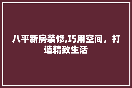 八平新房装修,巧用空间，打造精致生活 八平新房装修,巧用空间，打造精致生活 二手房