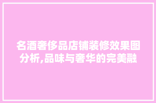 名酒奢侈品店铺装修效果图分析,品味与奢华的完美融合