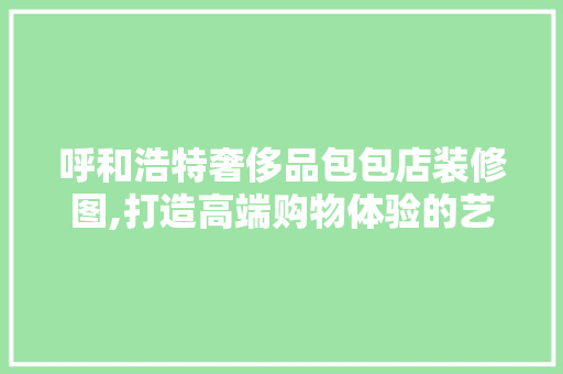 呼和浩特奢侈品包包店装修图,打造高端购物体验的艺术空间