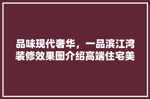 品味现代奢华，一品滨江湾装修效果图介绍高端住宅美学