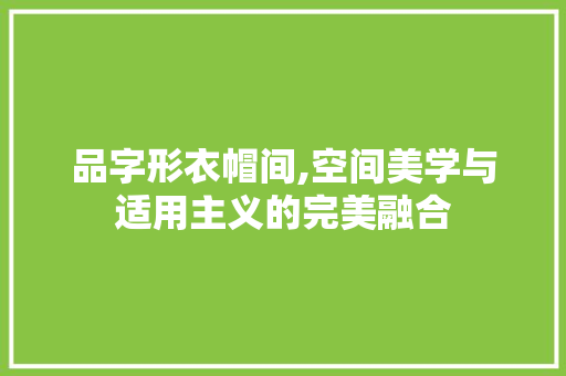 品字形衣帽间,空间美学与适用主义的完美融合