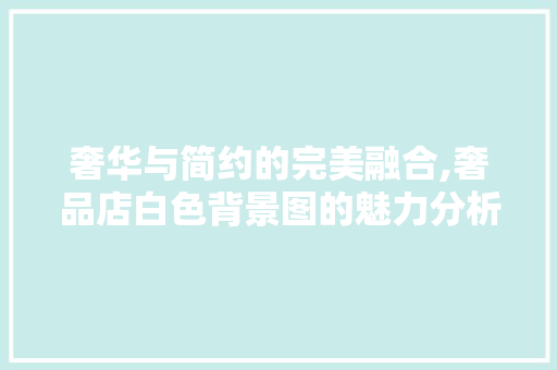 奢华与简约的完美融合,奢品店白色背景图的魅力分析