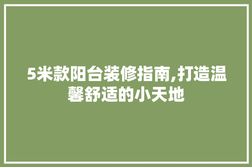 5米款阳台装修指南,打造温馨舒适的小天地