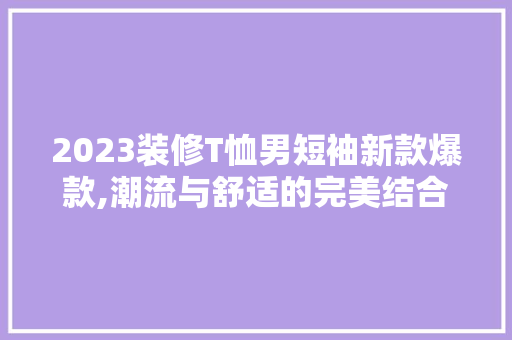 2023装修T恤男短袖新款爆款,潮流与舒适的完美结合