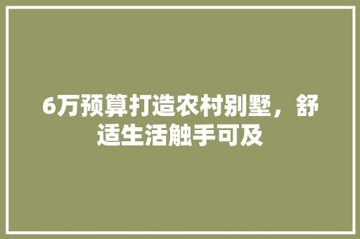 6万预算打造农村别墅，舒适生活触手可及 6万预算打造农村别墅，舒适生活触手可及 家居装饰