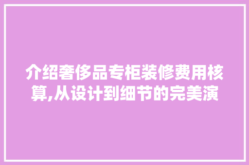 介绍奢侈品专柜装修费用核算,从设计到细节的完美演绎