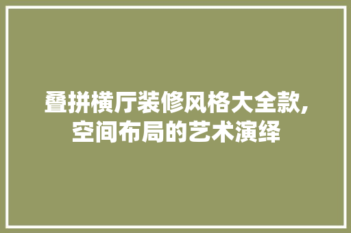 叠拼横厅装修风格大全款,空间布局的艺术演绎