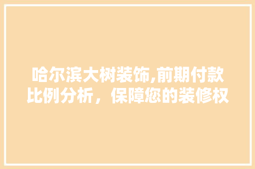 哈尔滨大树装饰,前期付款比例分析，保障您的装修权益