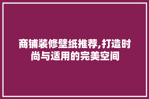 商铺装修壁纸推荐,打造时尚与适用的完美空间