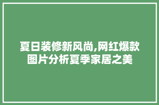 夏日装修新风尚,网红爆款图片分析夏季家居之美