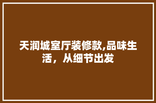天润城室厅装修款,品味生活，从细节出发