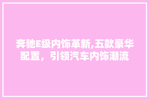 奔驰E级内饰革新,五款豪华配置，引领汽车内饰潮流