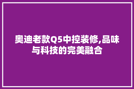 奥迪老款Q5中控装修,品味与科技的完美融合