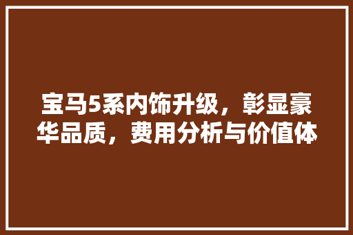 宝马5系内饰升级，彰显豪华品质，费用分析与价值体现