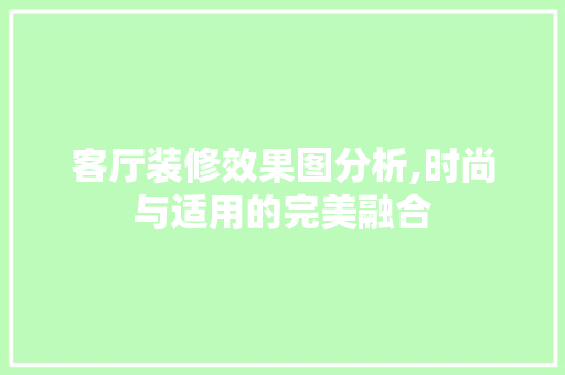 客厅装修效果图分析,时尚与适用的完美融合