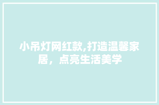 小吊灯网红款,打造温馨家居，点亮生活美学