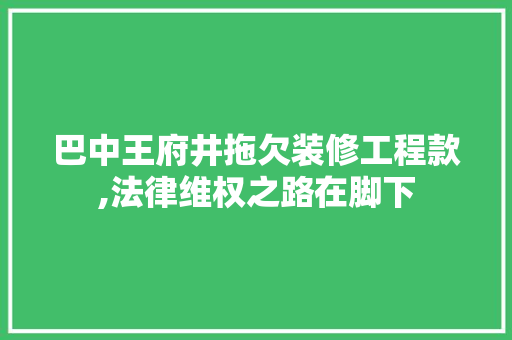 巴中王府井拖欠装修工程款,法律维权之路在脚下