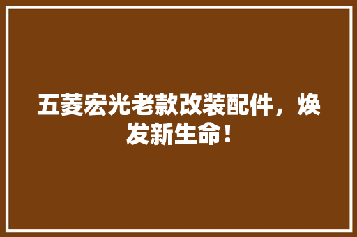 五菱宏光老款改装配件，焕发新生命！