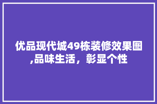 优品现代城49栋装修效果图,品味生活，彰显个性