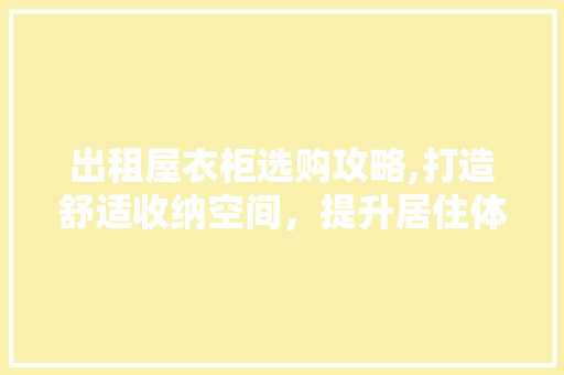出租屋衣柜选购攻略,打造舒适收纳空间，提升居住体验