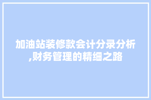 加油站装修款会计分录分析,财务管理的精细之路