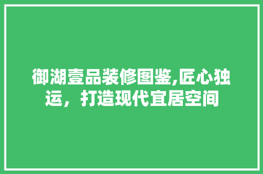 御湖壹品装修图鉴,匠心独运，打造现代宜居空间