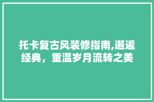 托卡复古风装修指南,邂逅经典，重温岁月流转之美