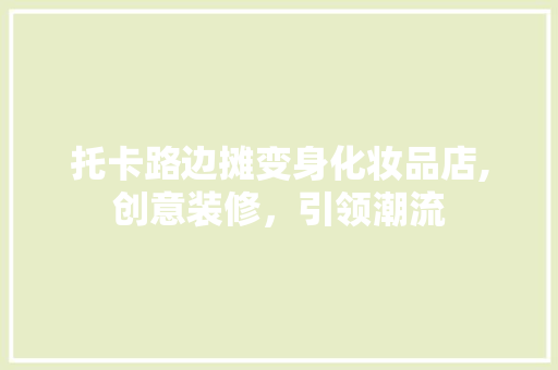 托卡路边摊变身化妆品店,创意装修，引领潮流