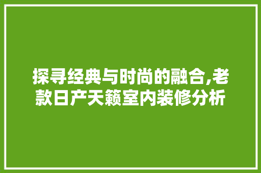 探寻经典与时尚的融合,老款日产天籁室内装修分析