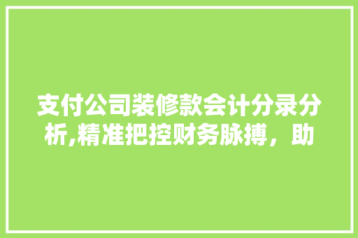 支付公司装修款会计分录分析,精准把控财务脉搏，助力企业稳健发展