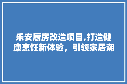 乐安厨房改造项目,打造健康烹饪新体验，引领家居潮流