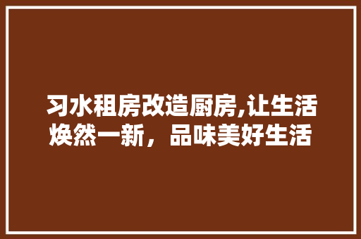 习水租房改造厨房,让生活焕然一新，品味美好生活