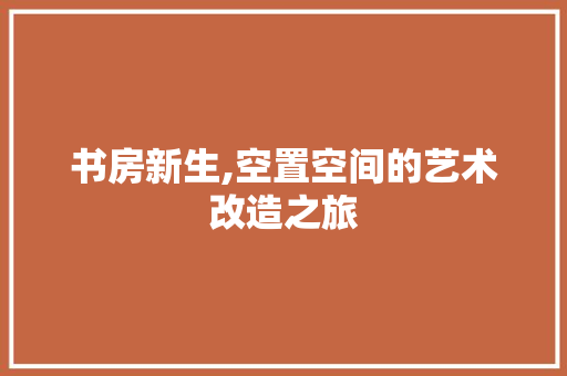 书房新生,空置空间的艺术改造之旅