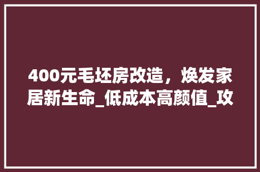 400元毛坯房改造，焕发家居新生命_低成本高颜值_攻略