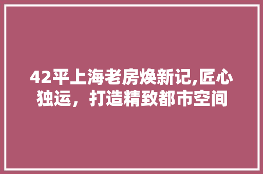 42平上海老房焕新记,匠心独运，打造精致都市空间