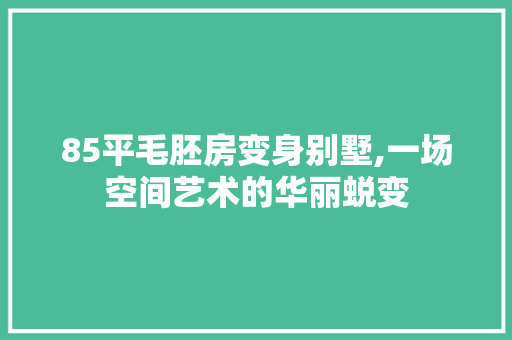 85平毛胚房变身别墅,一场空间艺术的华丽蜕变