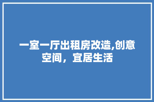 一室一厅出租房改造,创意空间，宜居生活