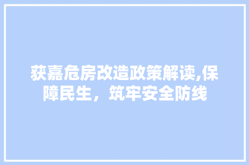 获嘉危房改造政策解读,保障民生，筑牢安全防线
