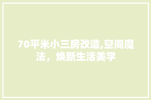 70平米小三房改造,空间魔法，焕新生活美学