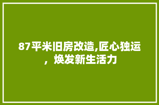 87平米旧房改造,匠心独运，焕发新生活力