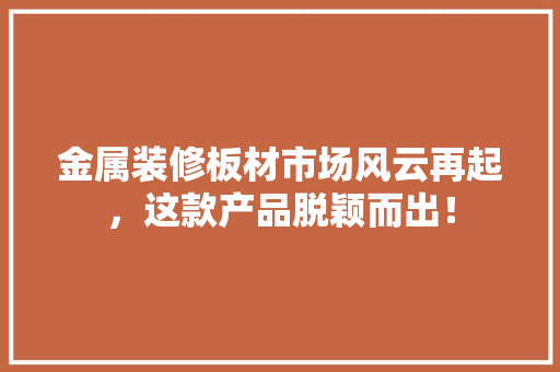 金属装修板材市场风云再起，这款产品脱颖而出！ 金属装修板材市场风云再起，这款产品脱颖而出！ 家居装饰