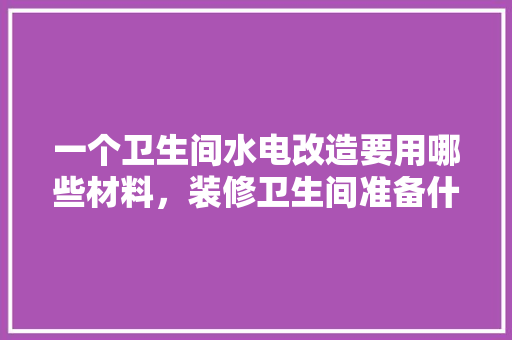 一个卫生间水电改造要用哪些材料，装修卫生间准备什么材料好。 一个卫生间水电改造要用哪些材料，装修卫生间准备什么材料好。 二手房