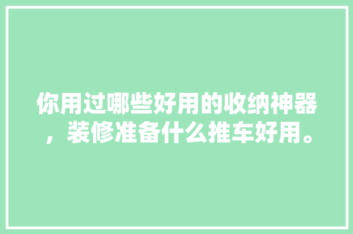 你用过哪些好用的收纳神器，装修准备什么推车好用。 你用过哪些好用的收纳神器，装修准备什么推车好用。 家居设计