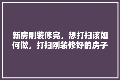 新房刚装修完，想打扫该如何做，打扫刚装修好的房子需要准备什么东西。 新房刚装修完，想打扫该如何做，打扫刚装修好的房子需要准备什么东西。 装修知识