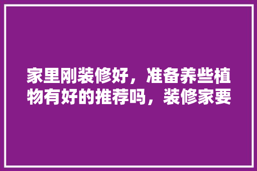 家里刚装修好，准备养些植物有好的推荐吗，装修家要准备什么东西呢图片。 家里刚装修好，准备养些植物有好的推荐吗，装修家要准备什么东西呢图片。 二手房
